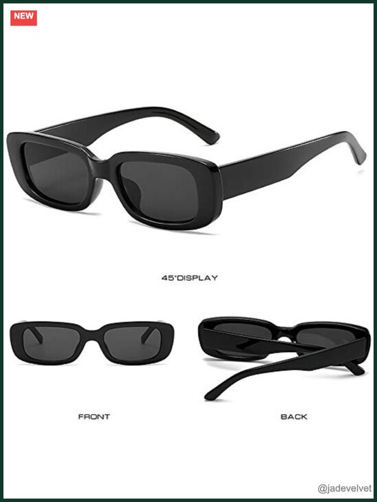 Retro Vintage Small Square Rectangle 90s Y2K Sunglasses Pack of 4